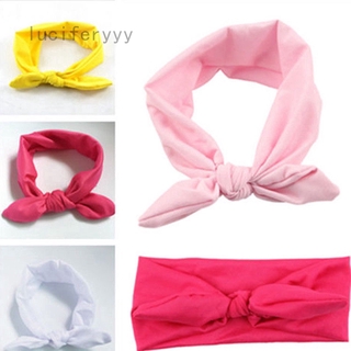 Khăn turban thắt nơ in hình tai thỏ cho bé gái