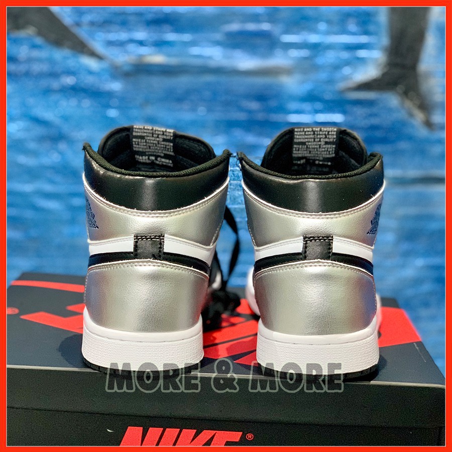 [More&amp;More] Giày thể thao Sneaker Jordan &quot;Silver Toe&quot; High x OG Bạc Đen phiên bản Best Sneaker Nam Nữ