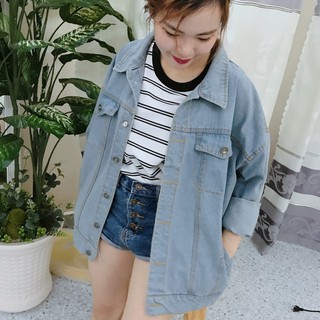 [ HÌNH THẬT + VIDEO ] áo khoác jean nữ xanh nhạt - XANH ĐẬM 25565