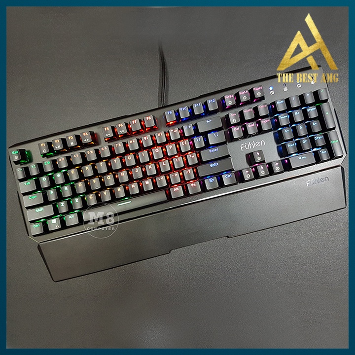 Bàn Phím Cơ Gaming Keycap Xuyên Led Đổi Màu Fuhlen Destroyer Bàn Phím Máy Tính Laptop Có Dây Keyboard Chơi Game