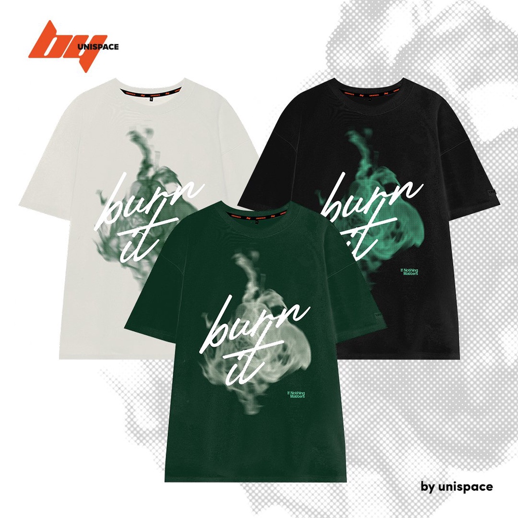 Áo thun tay lỡ local brand By Unispace unisex nam nữ form rộng cotton burn it