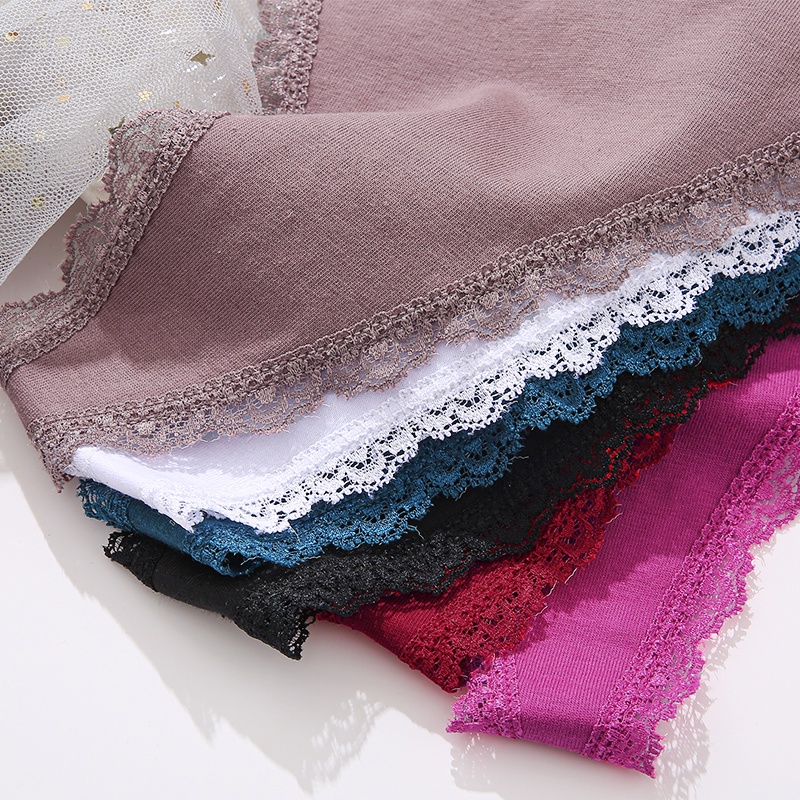 3 Quần lót CUTEBYTE vải cotton lọt khe phối ren quyến rũ thời trang cho nữ