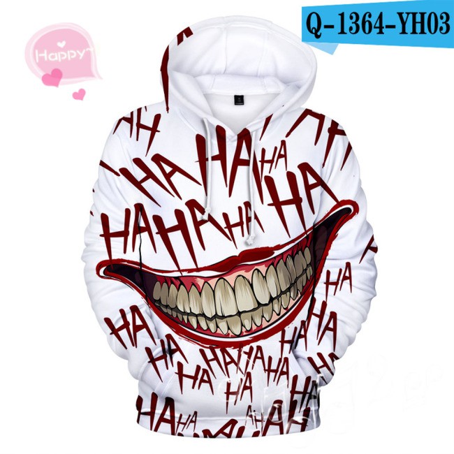 Áo Hoodie Unisex Tay Dài In Hình Joker 3d