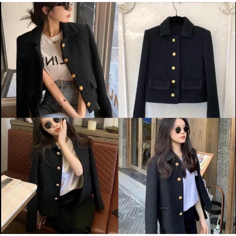(Ảnh Thật+hàng Sẵn)Áo khoác dạ nữ tweet, áo khoác dạ nữ cổ bẻ tiểu thư | BigBuy360 - bigbuy360.vn