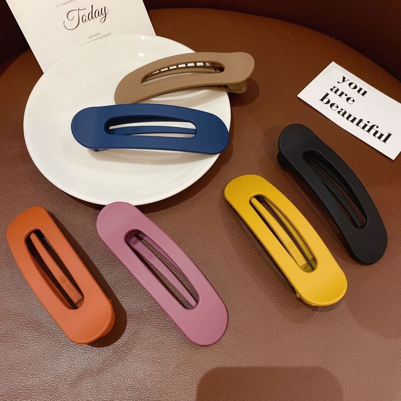Kẹp tóc mỏ vịt màu trơn cỡ lớn thiết kế lõm hở lưng thời trang cho nữ