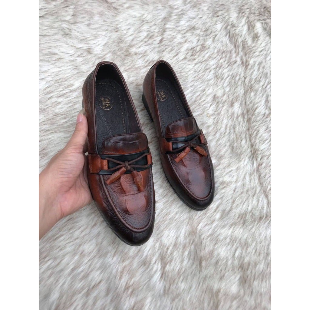 Giày Da Nam Đẹp - Giày Lười Da Nam Công Sở 2020