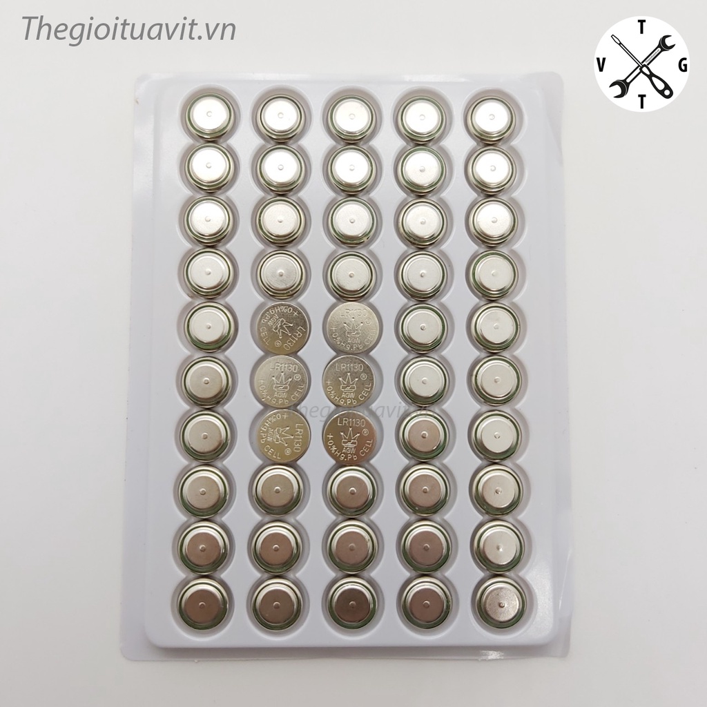 Sỉ 50 viên Pin cúc áo AG10/ LR54/ LR1130 pin nút áo hàng chuẩn bảo đảm