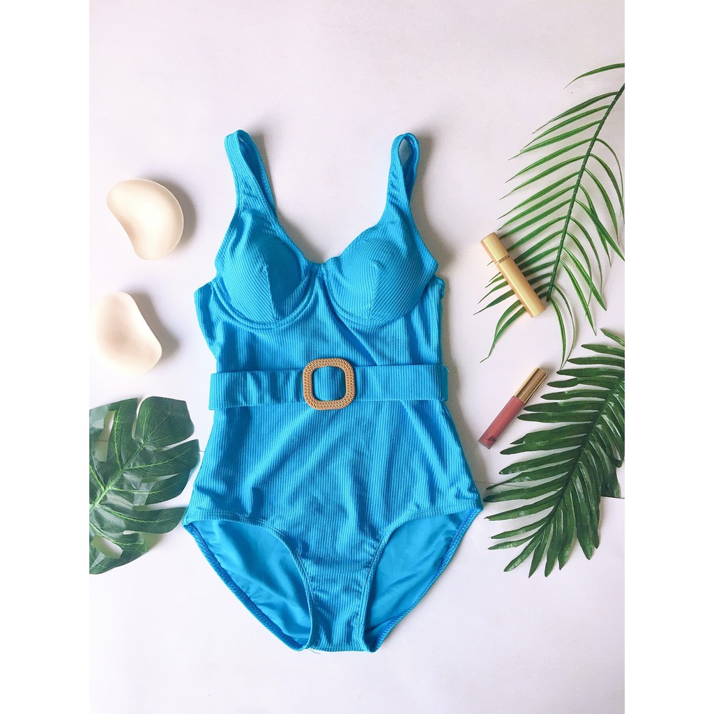 Bikini, Đồ Bơi Đi Biển Một Mảnh Thân Liền Khoen Gỗ Vuông Secxy ODERI LT-022