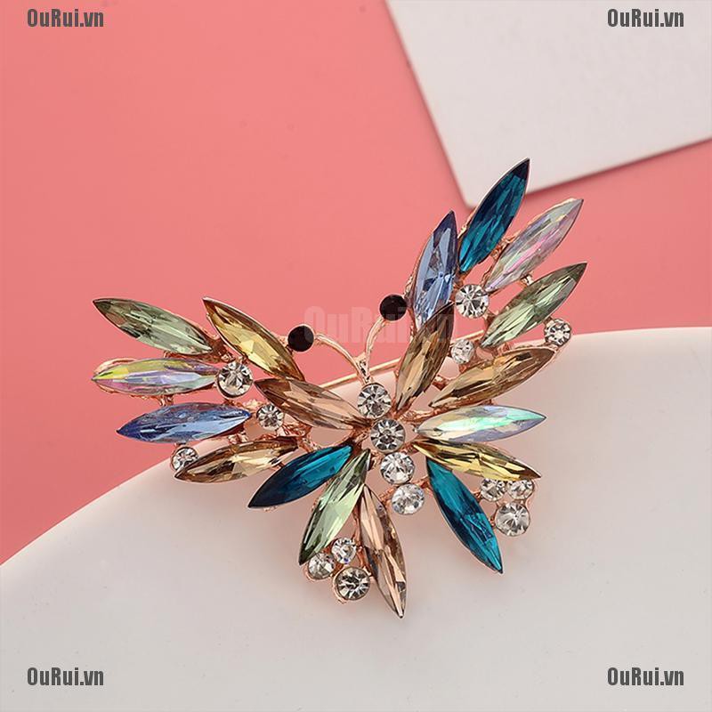 Ghim Cài Áo Hình Bướm Đính Đá Nhiều Màu Sắc Dễ Thương
