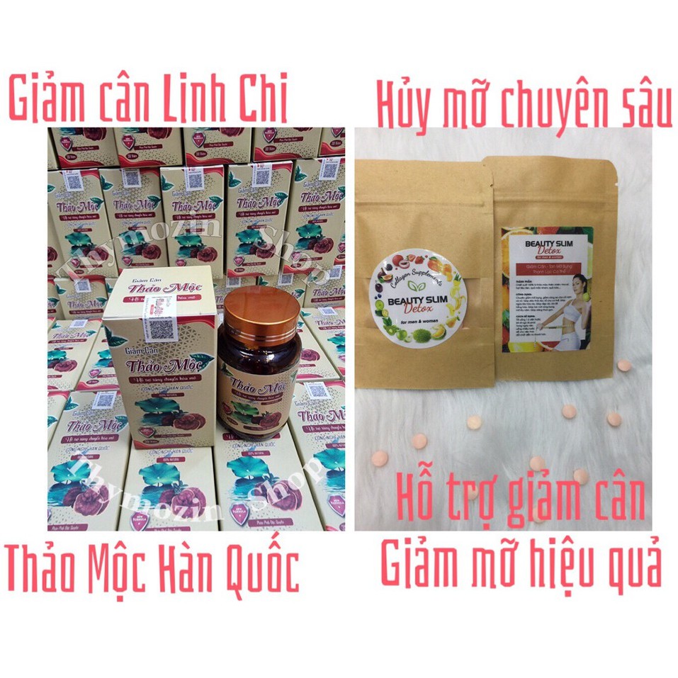 [ Combo Siêu Gi.ảm C.ân & H.ủy  Mỡ ] G.iam C.ân Linh Chi Hàn Quốc & Viên U.ống H.ủy Mỡ Bụng Chuyên Sâu