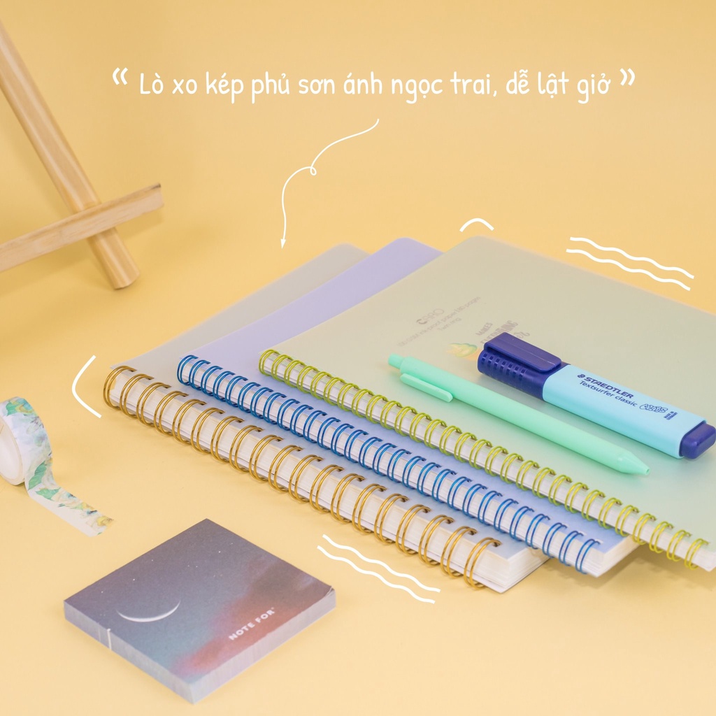 Sổ KLONG B5 LINED kẻ ngang gáy lò xo kép 120 trang MS 581