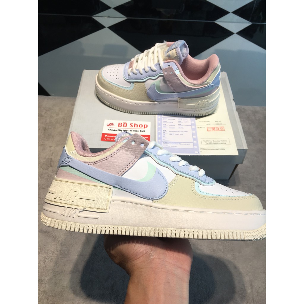 Giày thể thao AIR  FORCE 1 SHADOW MACAROON CANDY trắng tím cổ thấp siêu đẹp