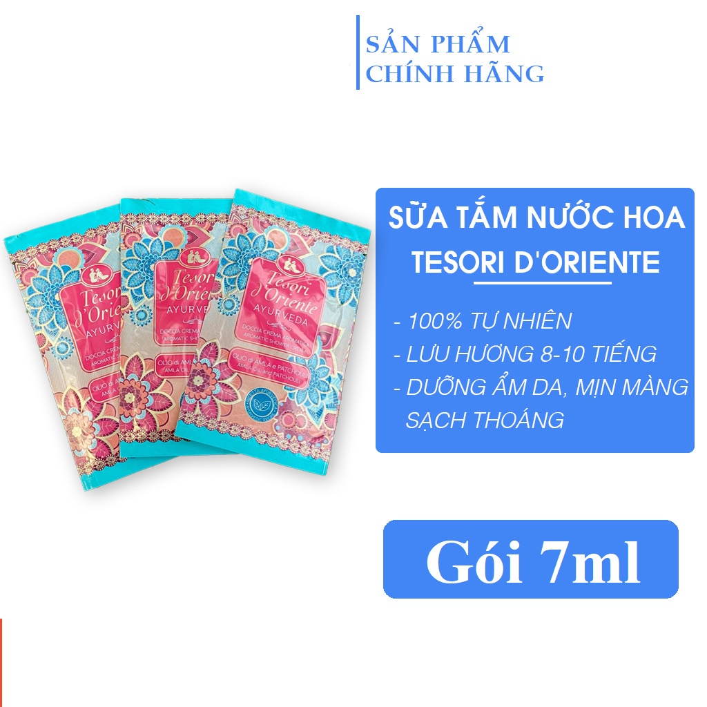 Sữa tắm nước hoaTesori - Gói dùng thử 7ml, Sữa tắm lưu hương lâu Nhập Khẩu ITALIA, càng dùng càng mê | BigBuy360 - bigbuy360.vn