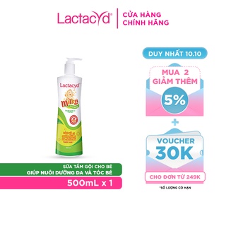 Sữa Tắm Gội Trẻ Em Lactacyd Milky Bảo Vệ, Nuôi Dưỡng Da và Tóc Bé Vượt Trội 500ml