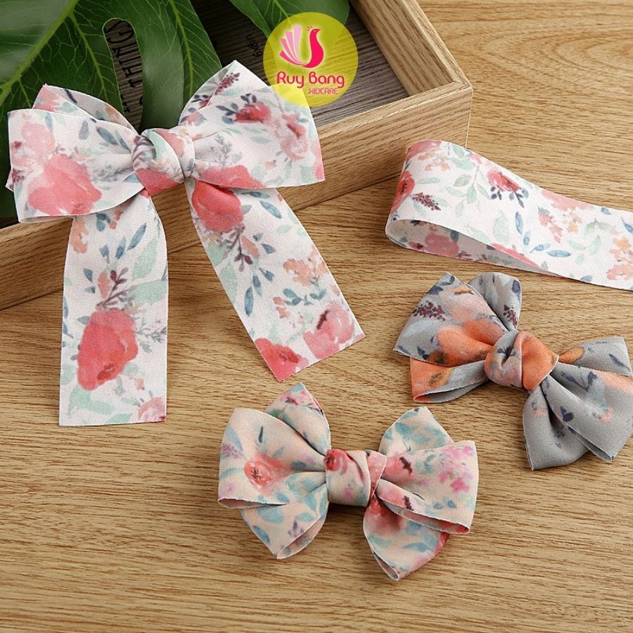Ruy băng hoa hồng HQ dùng làm nơ bờm, kẹp tóc - RB2213