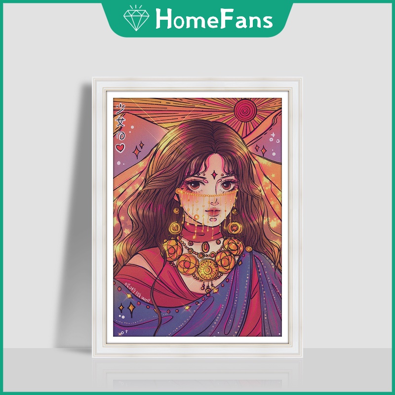 Bộ tranh đính đá tự làm 30*40CM họa tiết hoa độc đáo