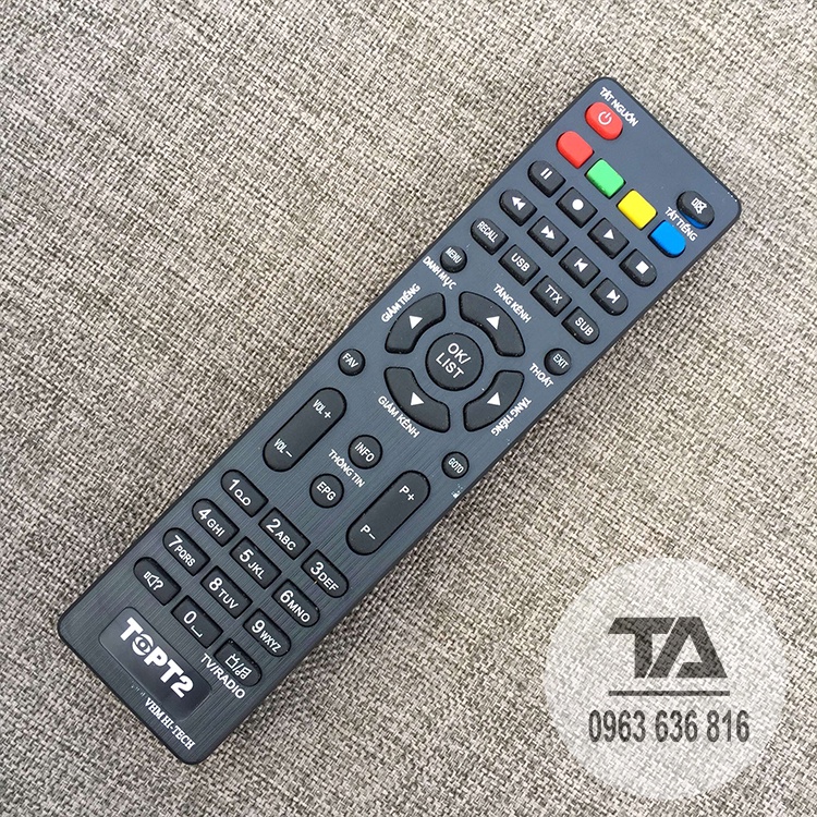 Điều khiển đầu thu truyền hình KTS mặt đất - DVB Top - T2 CHÍNH HÃNG