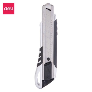 Dao rọc giấy cao su mềm Deli, loại 8 lưỡi tách rời, Bạc - E2057 - HOKAMI STORE