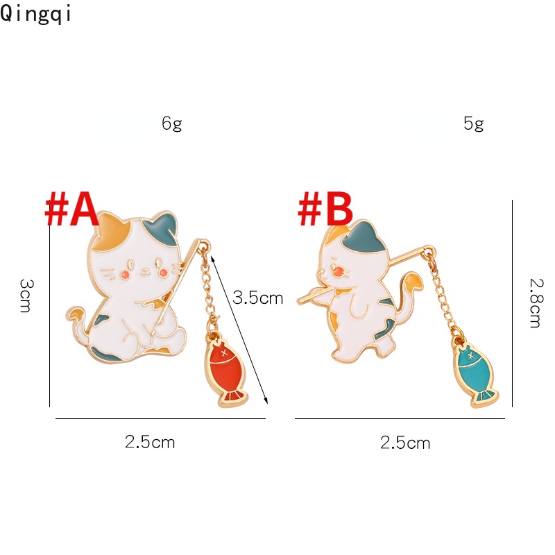 Trâm cài áo MISS ZOE bằng kim loại hình mèo hoạt hình dễ thương diy