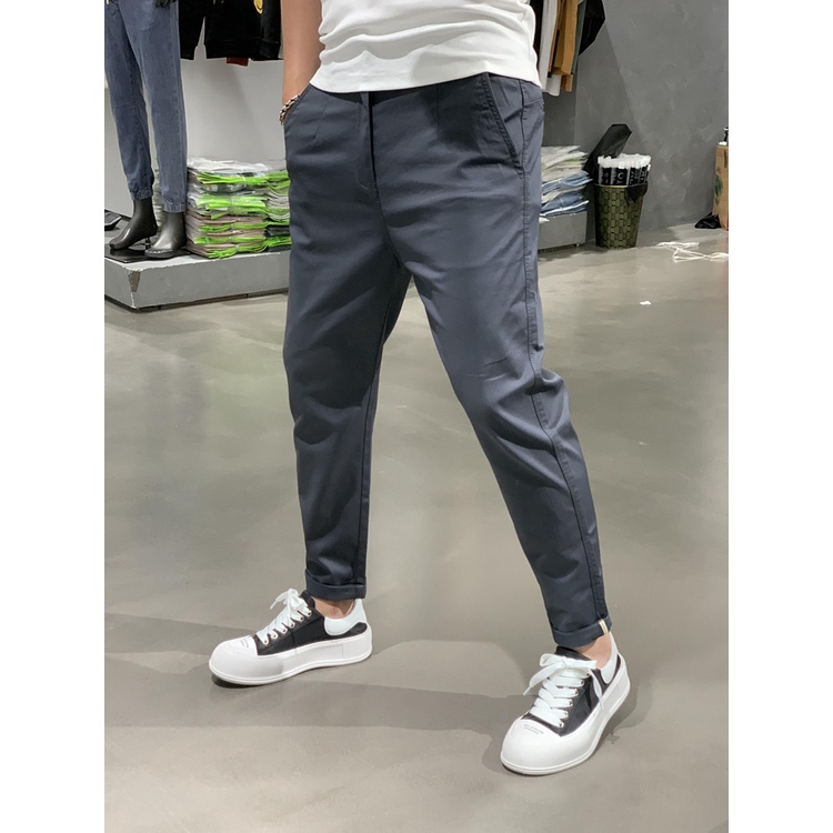 Quần Ống Xuông Kaki Nam - Khóa Kéo Lưng Chun