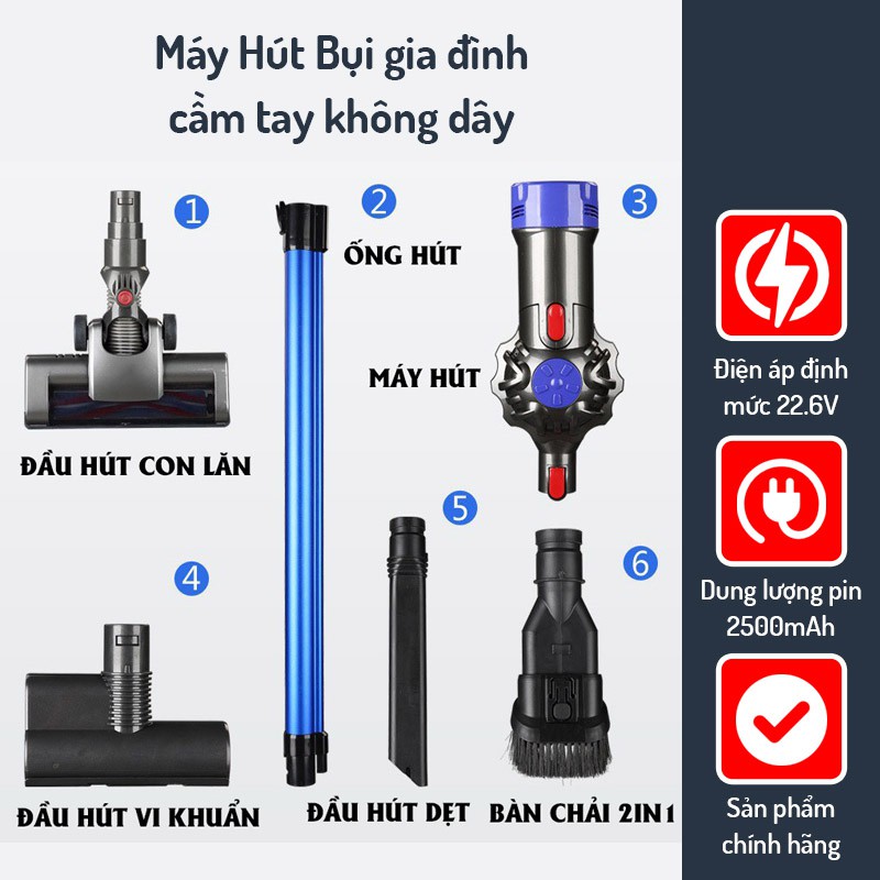 Máy Hút Bụi Cầm Tay không dây ❤️RẺ VÔ ĐỊCH❤️ công suất 200W, lực hút mạnh mẽ tiện lợi dễ dàng di chuyển