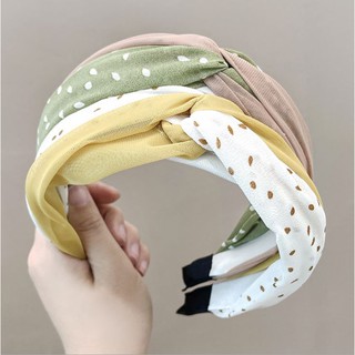 Bờm cài tóc OY vải ren lưới chấm bi thắt nút thời trang mới Hàn Quốc - TP0005
