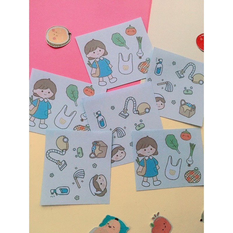 Set Sticker Cute Girl | bee.decor |