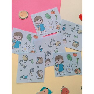 Set sticker cute girl trang trí sổ tay | bee.decor |
