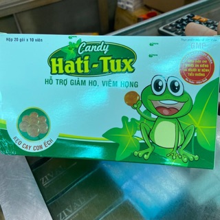 Kẹo cay con ếch Hatitux (Hati-tux) - Hộp 20 gói Hỗ trợ giảm ho viêm họng