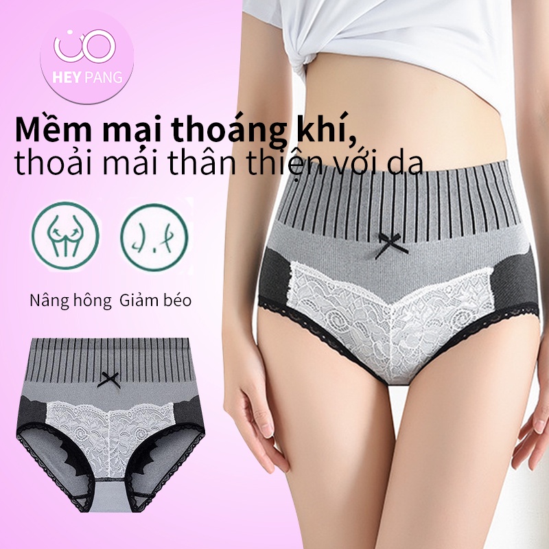 Quần Lót Nữ Cạp Cao Nâng Mông Gen Bụng Phối Ren Heypang Quần Chip Nữ Cotton Kháng Khuẩn Mềm Mại Thoáng Khí Vn001