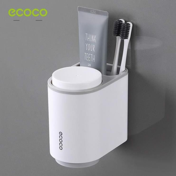 Kệ Treo Bàn Chải Nhà Tắm ECOCO 2 Cốc lắp đặt dán tường - EC01