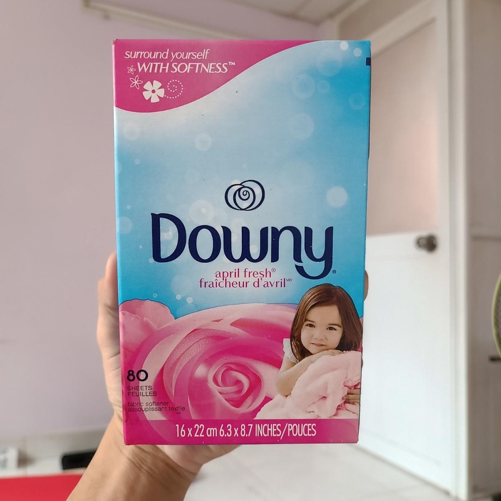 Giấy thơm quần áo Downy April Fresh hộp 80 tờ -  Giấy xả thơm và làm mềm vãi, hạn chế tĩnh điện vào mùa khô