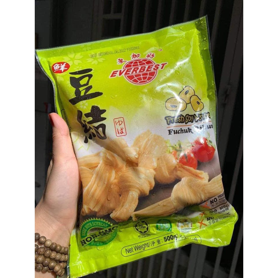 Tàu hũ tươi cuộn nơ Malaysia túi 500g - Tàu hũ ky- hủ trúc cuộn nơ [ Hana Food ]