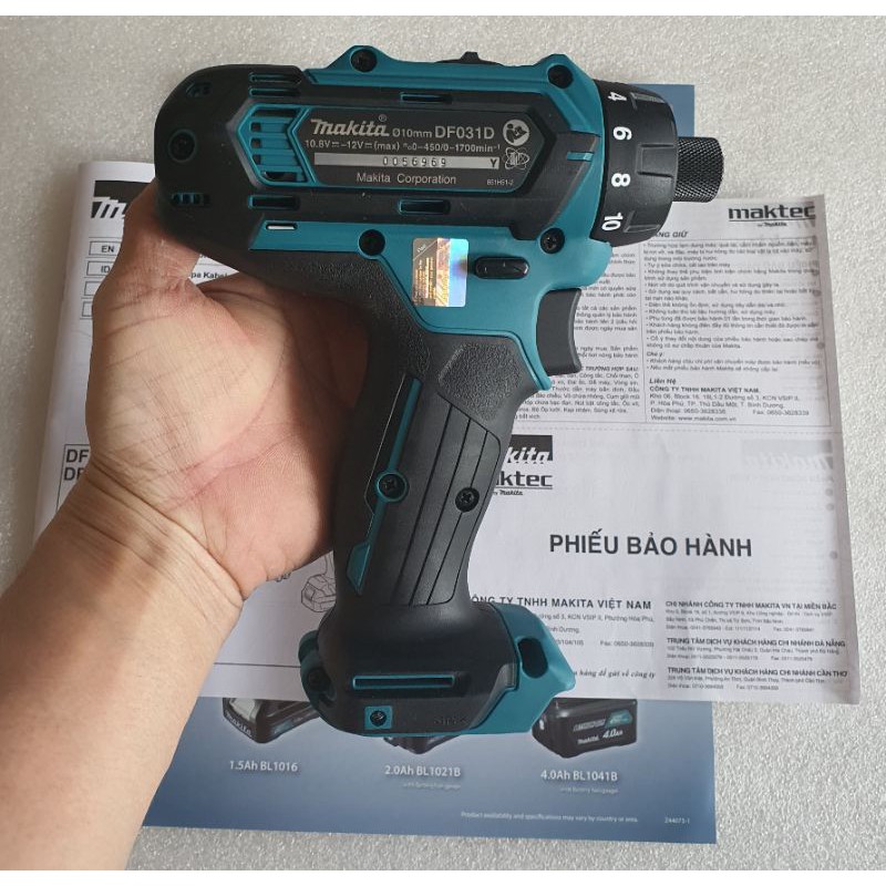 THÂN MÁY KHOAN BẮN VÍT MAKITA DF031D - 12V. Hàng chính hãng. (Sp chưa bao gồm pin & sạc)