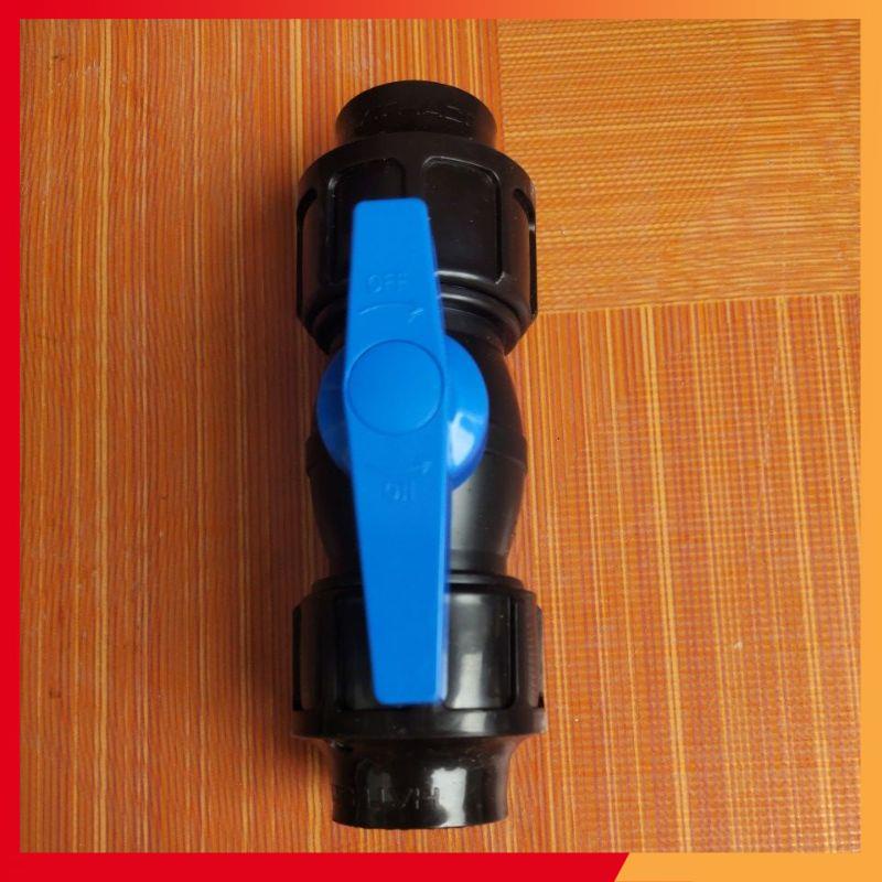 Van nước PP D20 2 đầu rắc co HATHACO cho ống HDPE chuyên dùng cho hệ thống nước sạch và tưới tiêu
