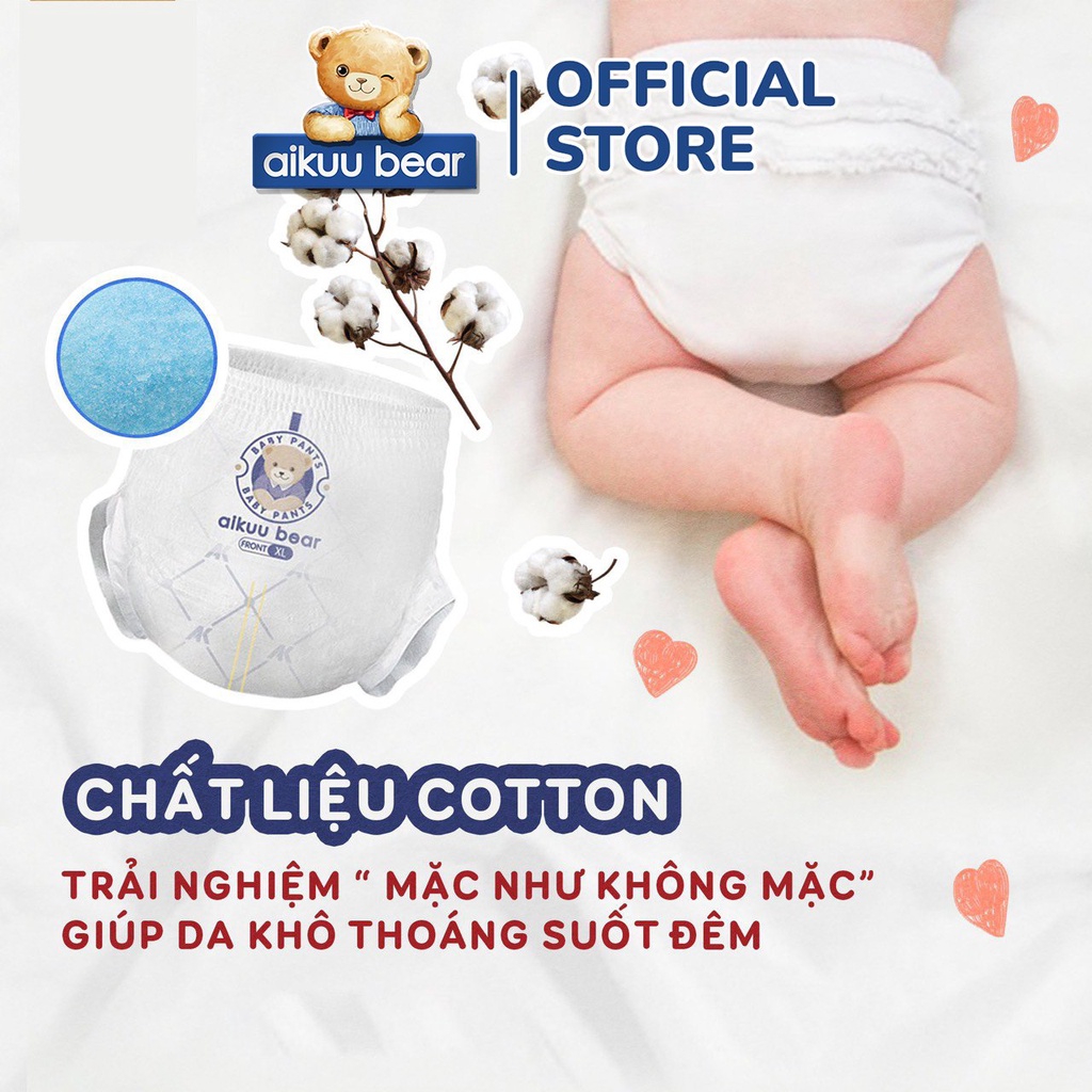 [Thùng]Tã Bỉm AIKUU BEAR Dán/Quần đủ size S112,M100/M100,L96,XL92,XXL88,XXXL84 siêu mềm mỏng