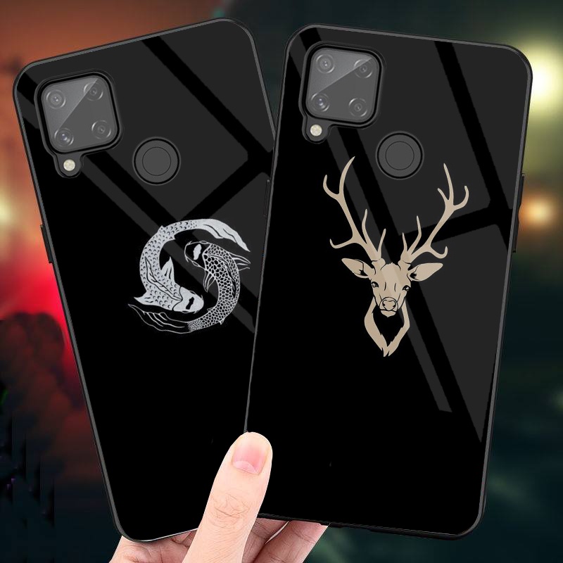 Ốp Lưng REALME C12, C15 ,C25, C25S Mặt Kính Cường Lực Cao Cấp Thiết Kế Riêng