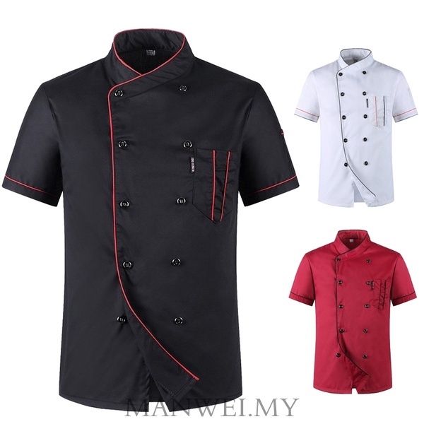 Mới Áo Đồng Phục Đầu Bếp Ngắn Tay Thoáng Khí Thời Trang Mùa Hè