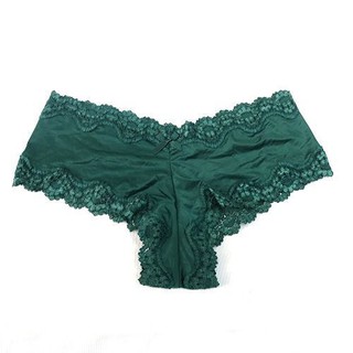 TH4994 Quần lót Victoria's Secret lụa siêu mát xanh lá viền ren