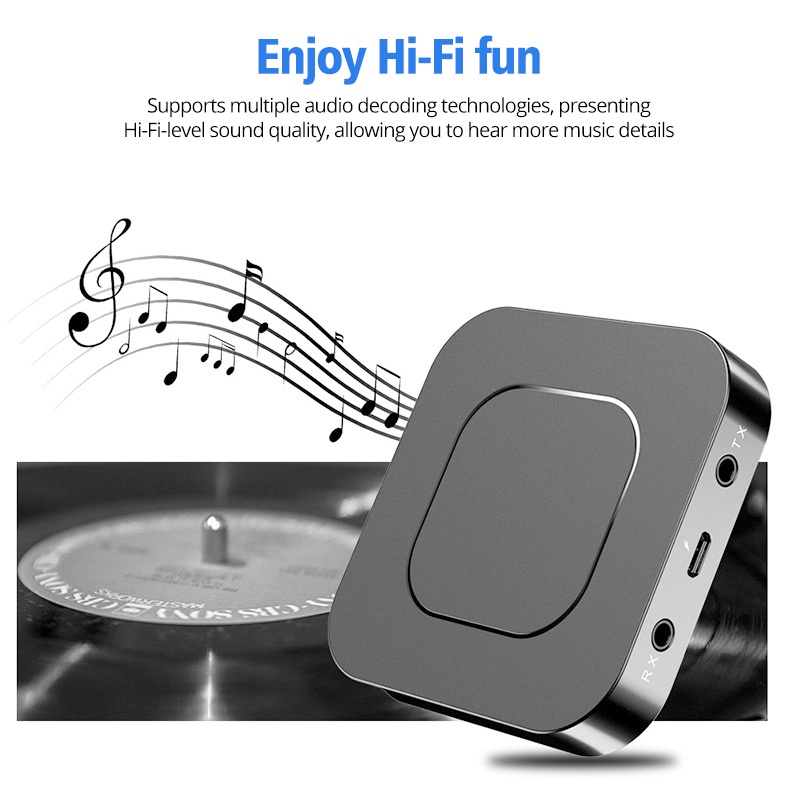 HdoorLink 2 In 1 New Bluetooth 5.0 Receiver 3.5mm Audio AUX USB Transmitter Music Stereo Wireless Adapter For Car TV PC