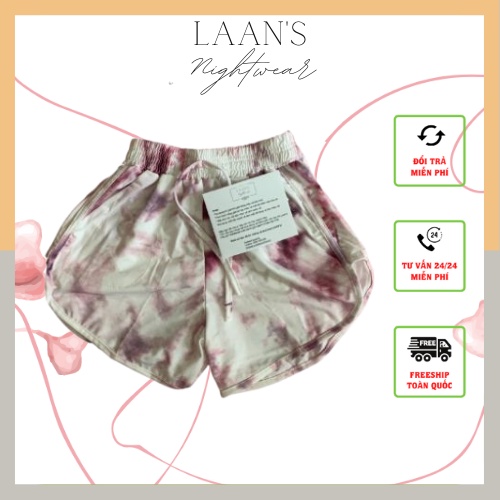 Quần ngủ nữ phối màu phong cách Hàn Quốc, Quần đùi nữ mặc nhà kiểu dáng thoáng mát Laan's Nightwear | BigBuy360 - bigbuy360.vn