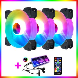 Mua Bộ 3 Quạt Tản Nhiệt  Fan Case Coolmoon Y1 Led RGB 16 Triệu Màu  366 Hiệu Ứng  - Kèm Bộ Hub Sync Main  Đổi Màu Theo Nhạc