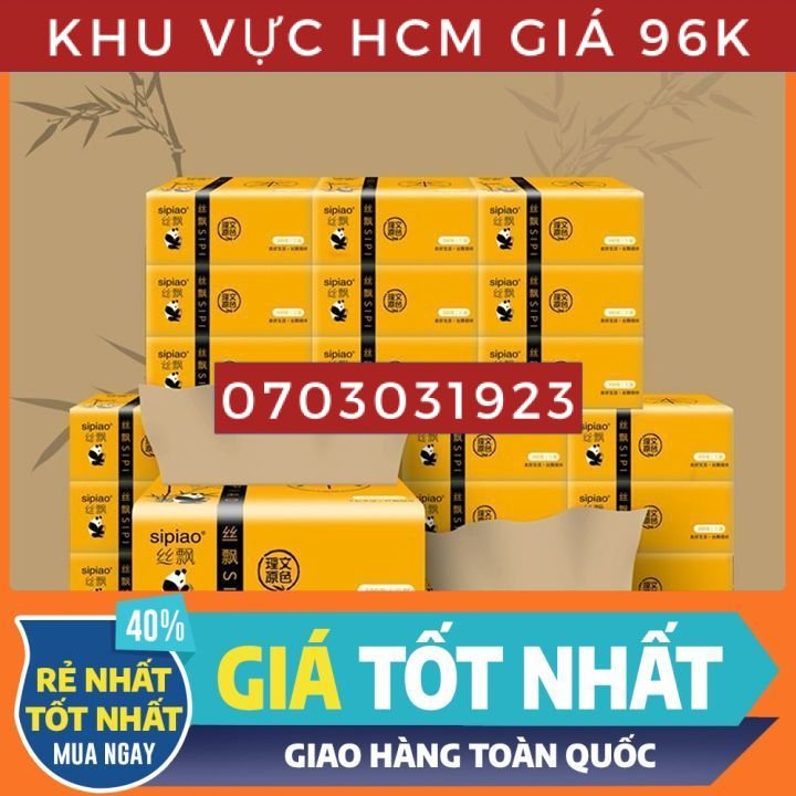 [FREESHIP] Thùng 30 Gói giấy ăn Gấu Trúc siêu dai loại 1 không bụi an toàn cho bé