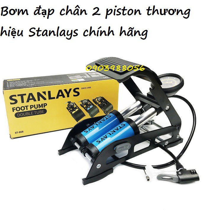 [ Hàng chính hãng] Bơm hơi đạp chân 2 piston thương hiệu Stanlays hoặc Kapusi chính hãng