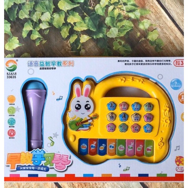 Đồ Chơi Đàn Piano Hình Thỏ Kèm Micro Siêu Xịn Dành Cho Các Bé Yêu Âm Nhạc