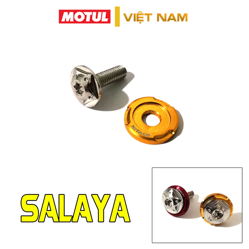 Ốc Salaya 5li15, 5li20 đầu dù gắn mão chắn gió và đồng hồ Winner X, Sonic và áo honda các loại xe và nhiều vị trí khác