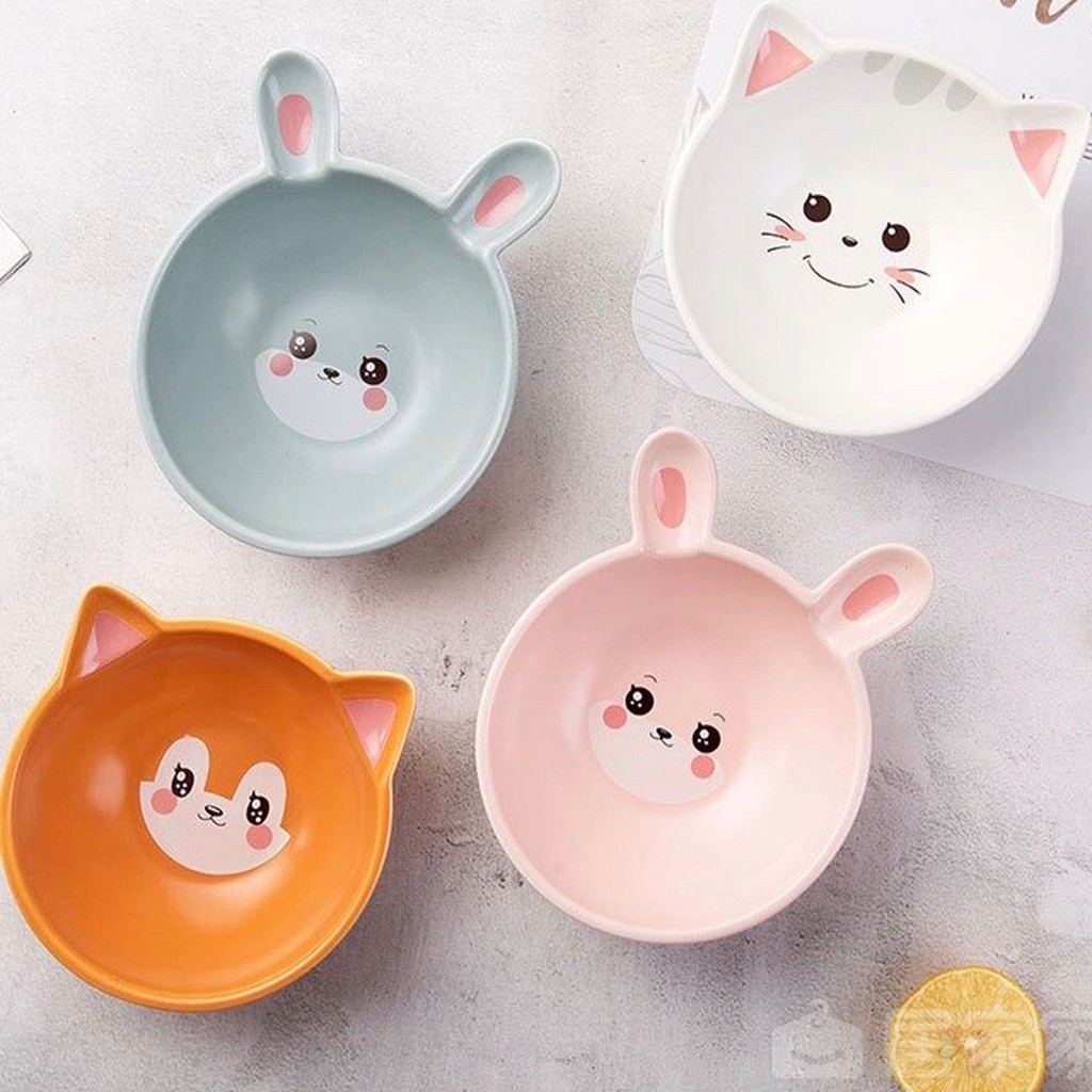 Chén Bát Ăn Dặm Hình Thú Ngộ Nghĩnh Cho Bé Trai Bé Gái, Bát Ăn Dặm Kiểu Nhật Gốm Sứ