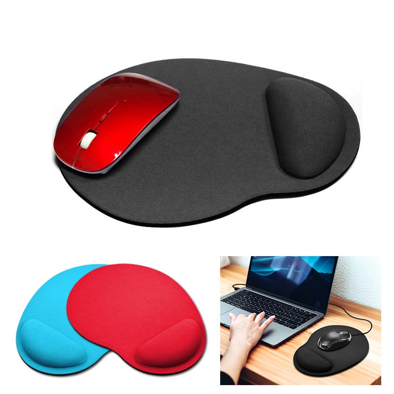 Miếng lót chuột mềm mại có đệm kê cổ tay thoải mái khi dùng máy tính bàn/laptop GUUGEI