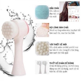 Cọ Rửa Mặt 2 Đầu Mát Xa Cực Êm