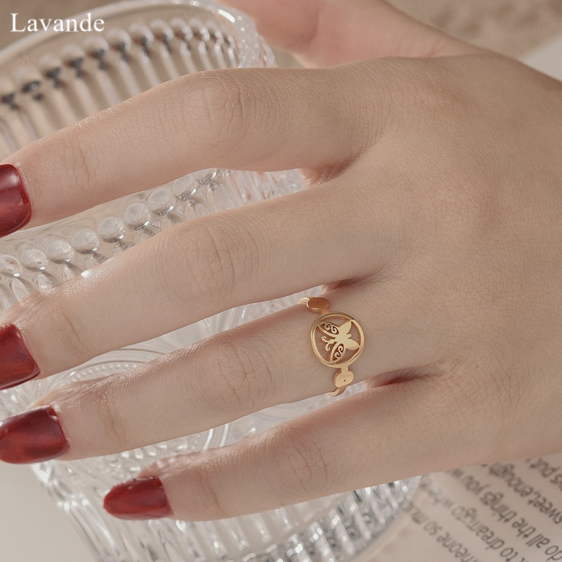 Nhẫn Thép Titan Không Gỉ Điều Chỉnh Được Đính Kim Cương Hàn Quốc Phổ Biến Cho Cặp Đôi JZ5X